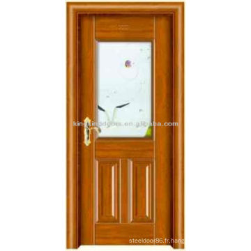 Porte en acier-bois intérieur de haute qualité JKD-X05(J) avec verre dépoli